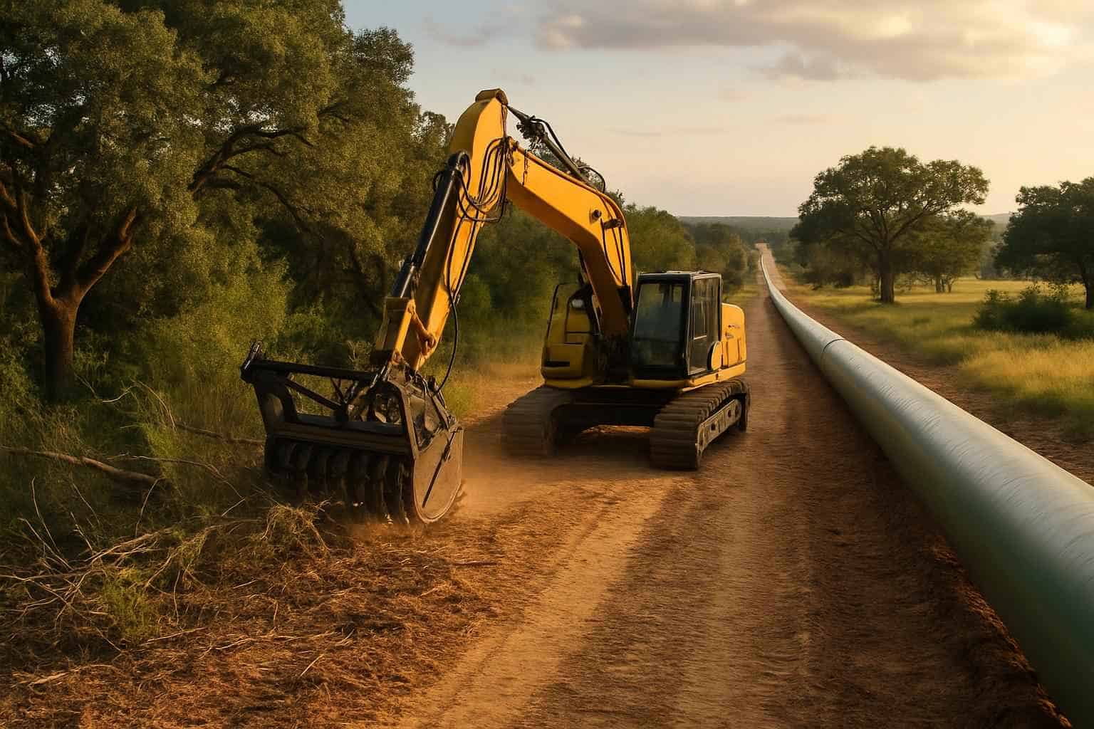 Pipeline ROW Clearing in Waring Texas