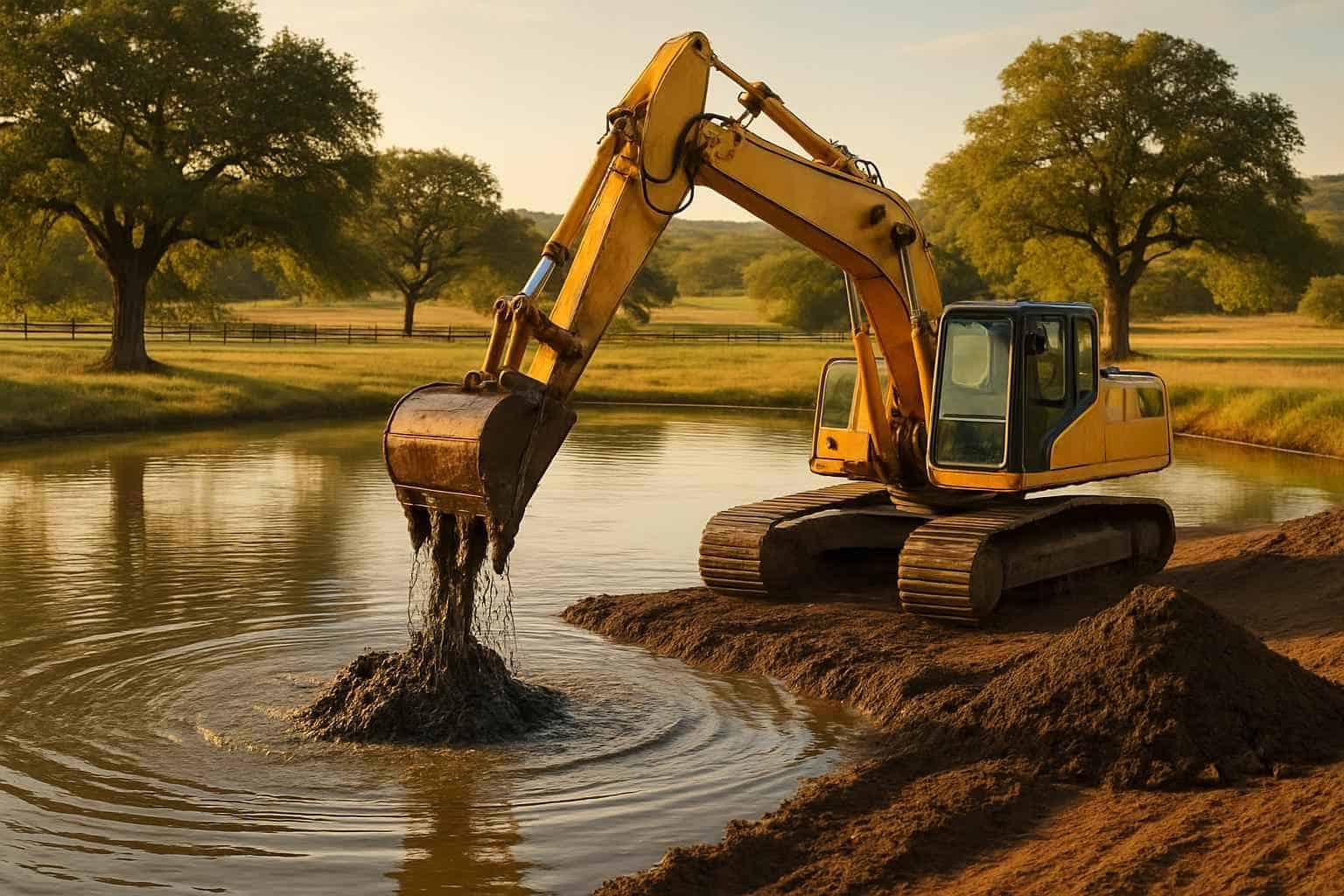 Pond Dredging and Silt Removal in Doss Texas