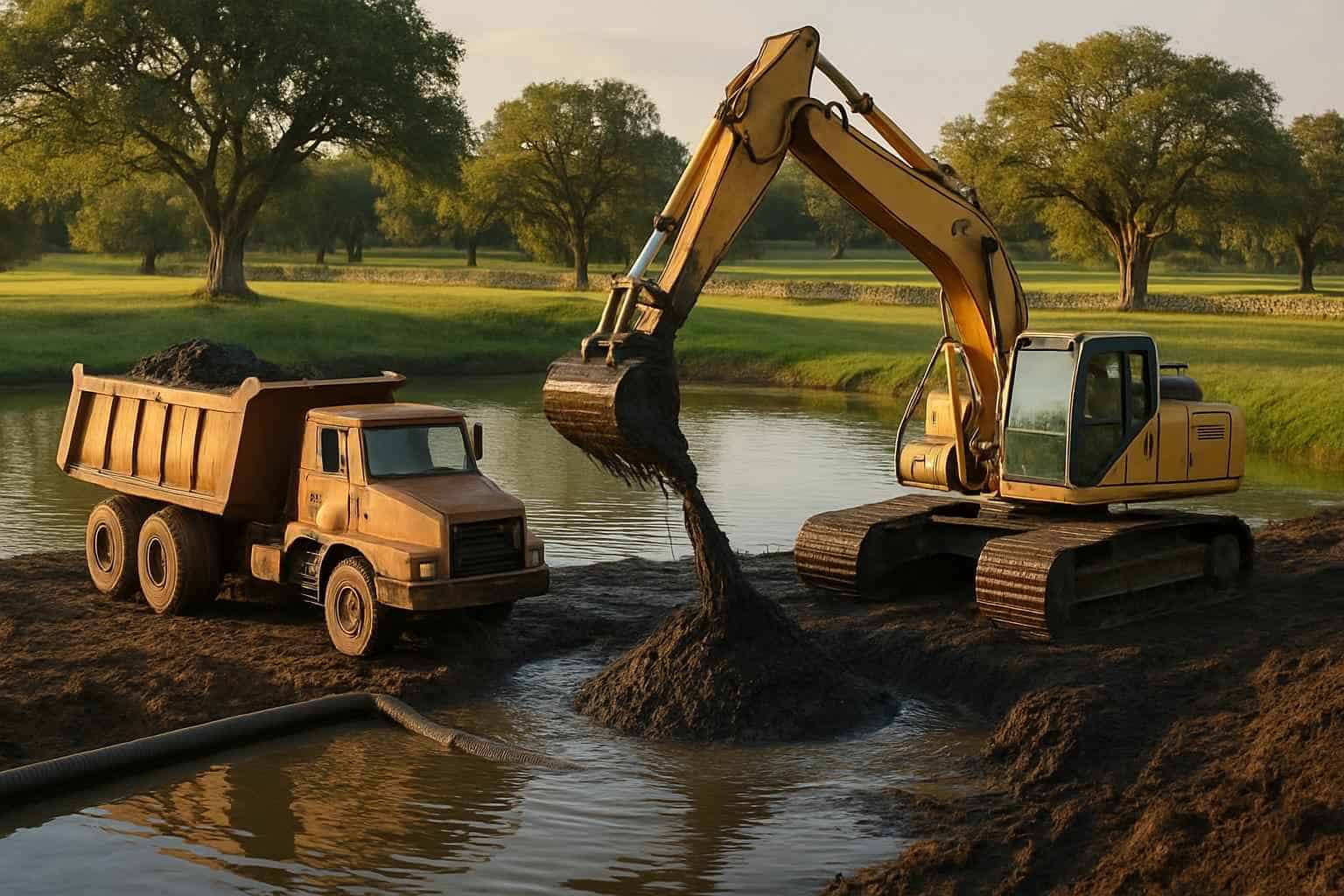 Pond Dredging and Silt Removal in Waring Texas