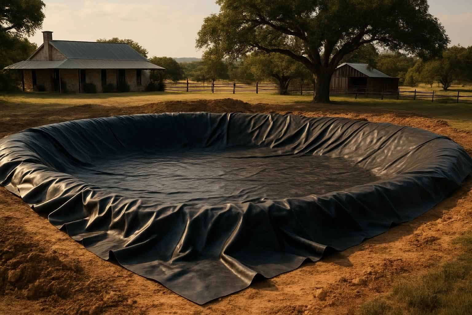 Pond Liner Prep in Doss Texas