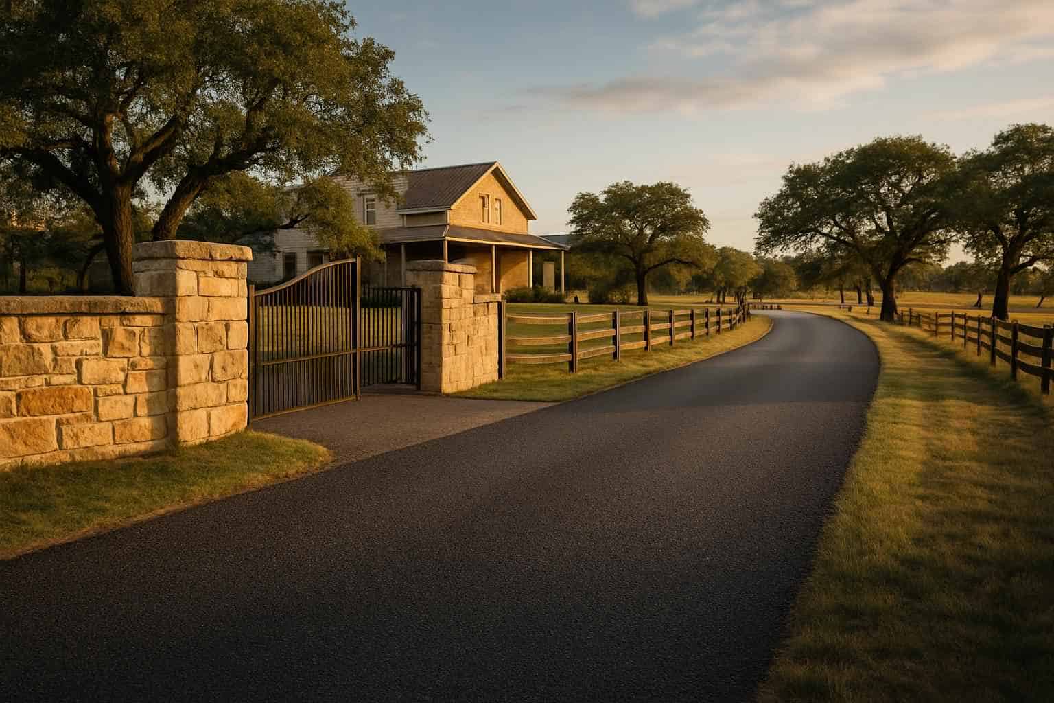 Ranch Road Chip Seal in Doss Texas