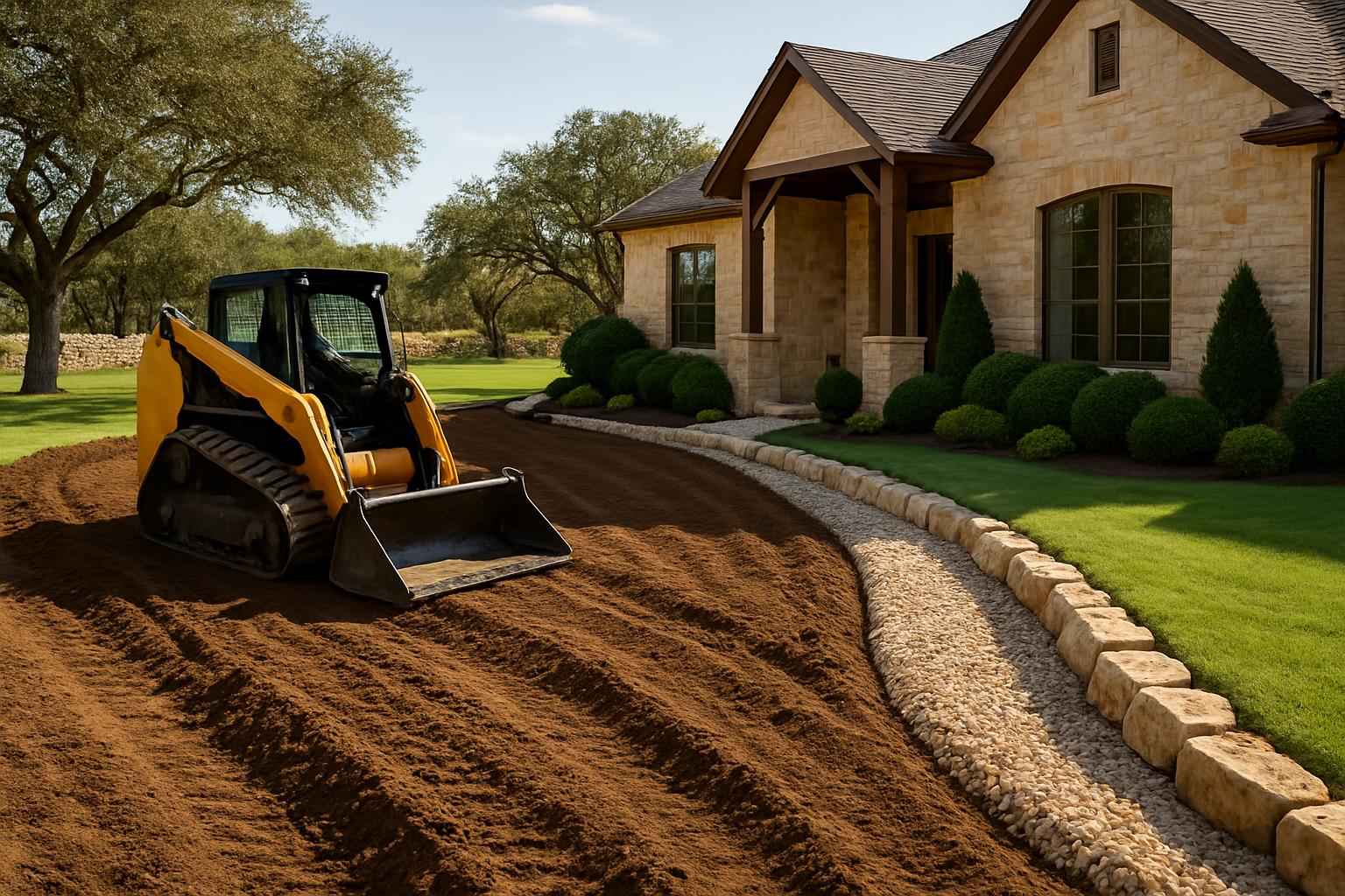 Regrading for Drainage in Doss Texas