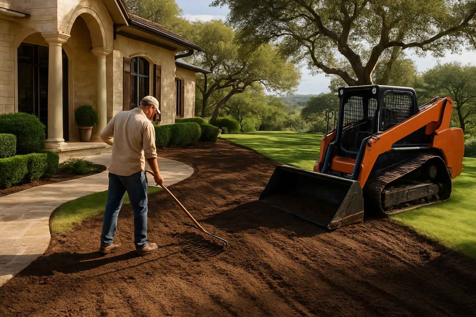 Regrading for Drainage in Kerrville Texas