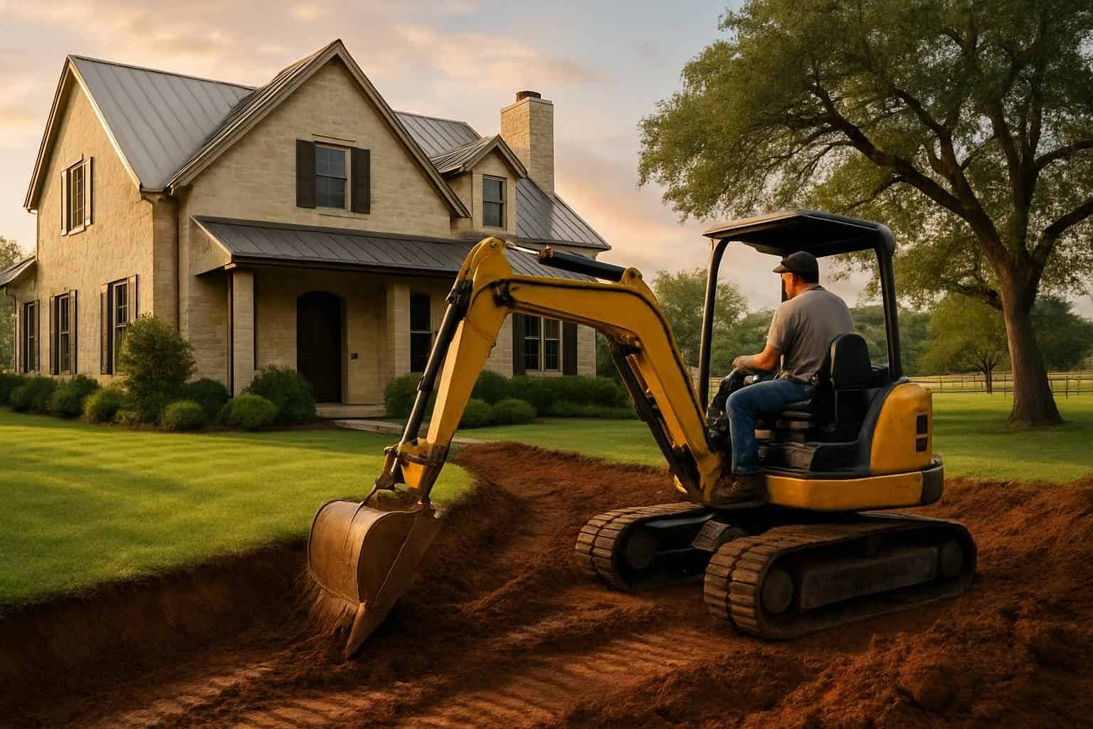 Regrading for Drainage in Waring Texas