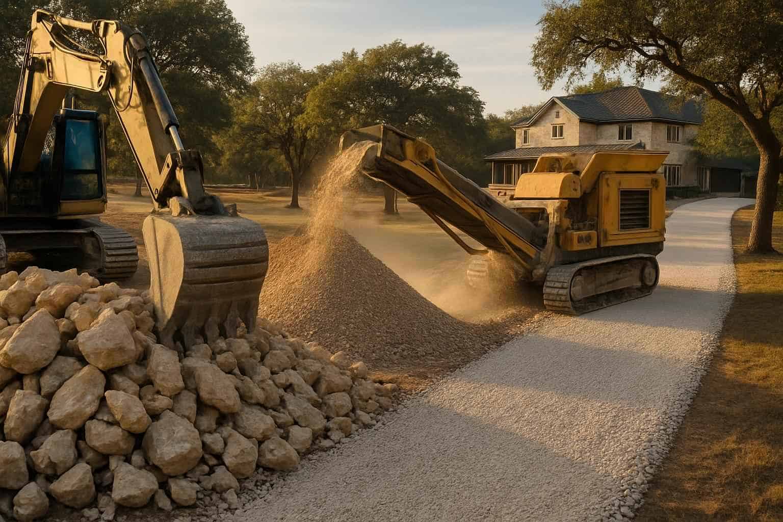 Rock Crushing for Driveways in Kerrville Texas