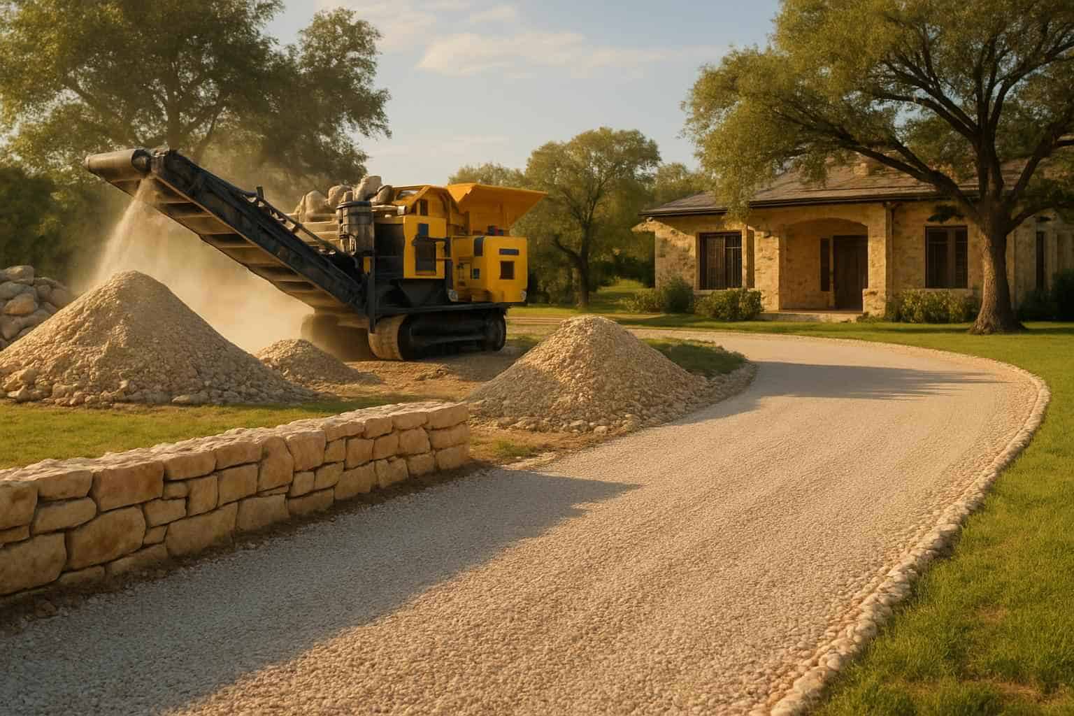 Rock Crushing for Driveways in Waring Texas