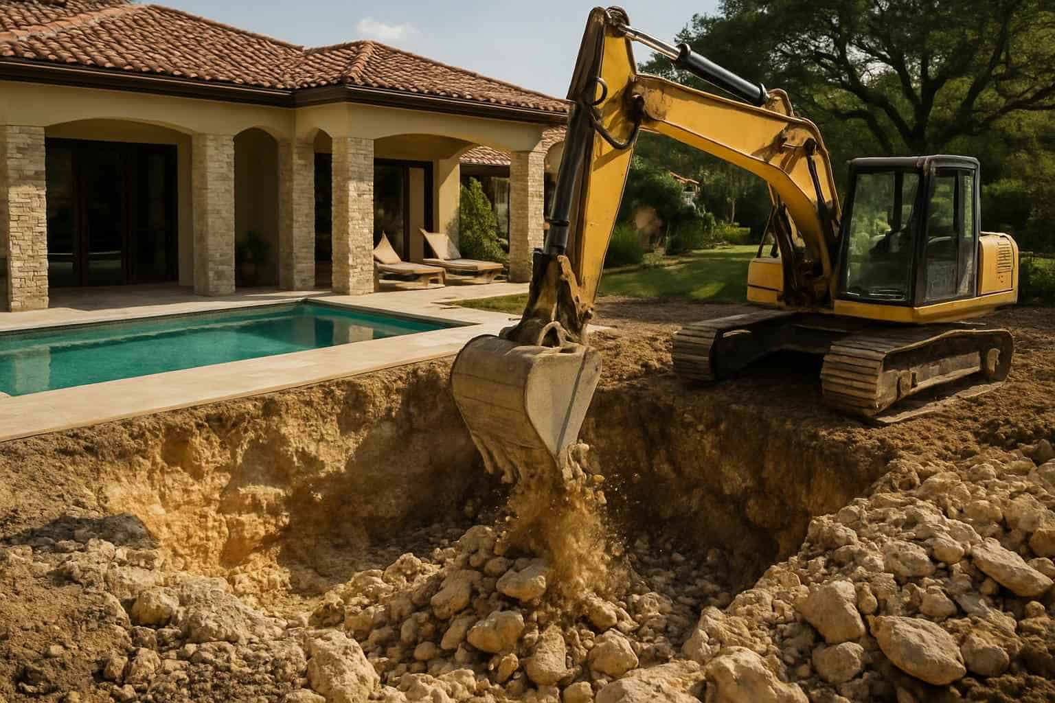 Rock Excavation for Pools in Comfort Texas