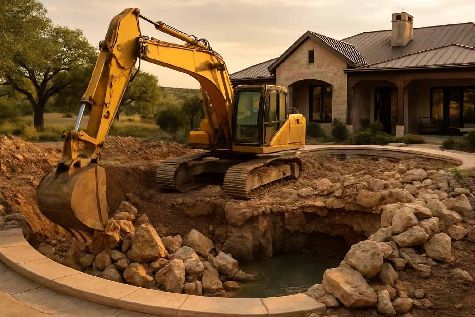 Rock Excavation for Pools in Doss Texas
