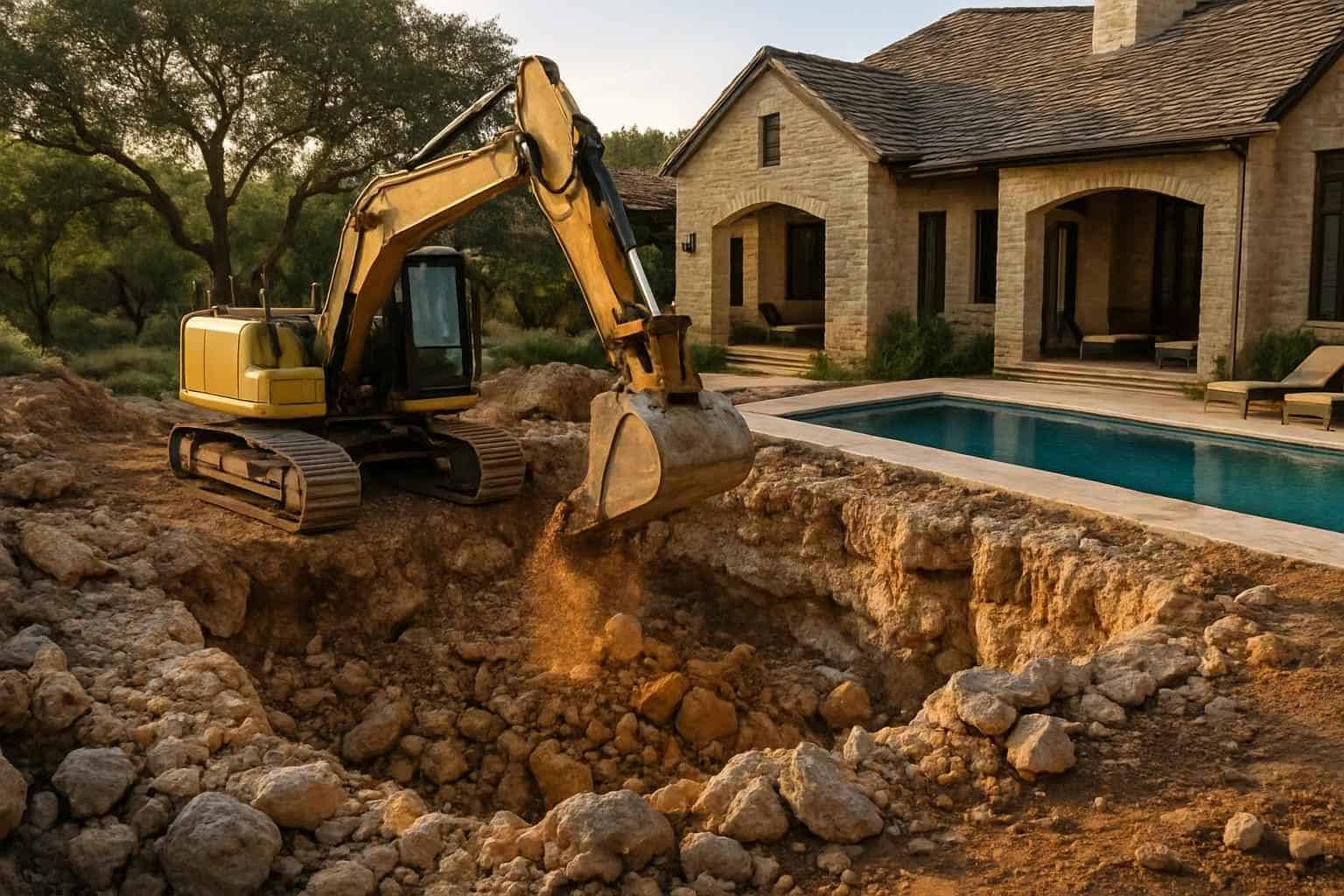 Rock Excavation for Pools in Harper Texas