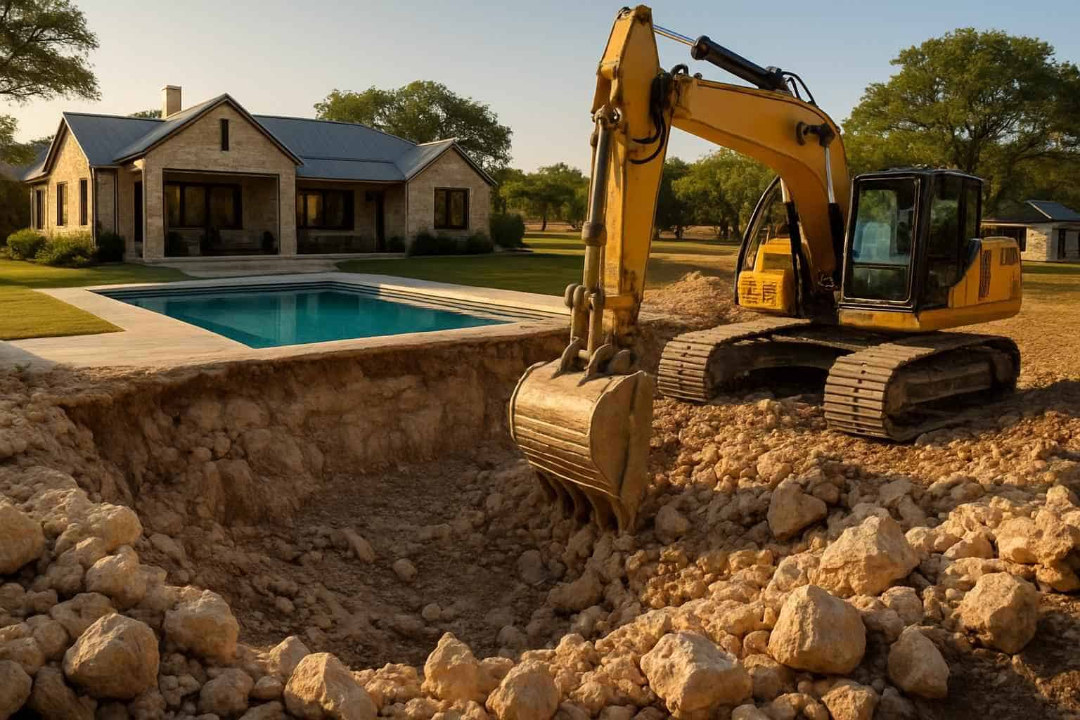 Rock Excavation for Pools in Waring Texas