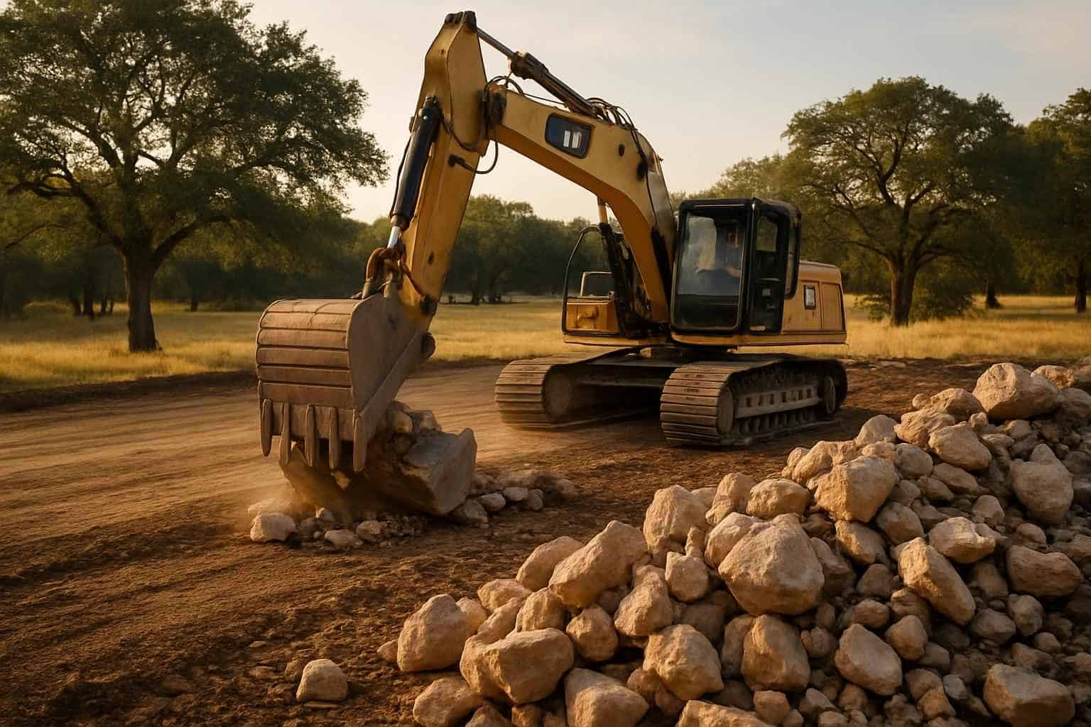 Rock Removal for Pads in Waring Texas