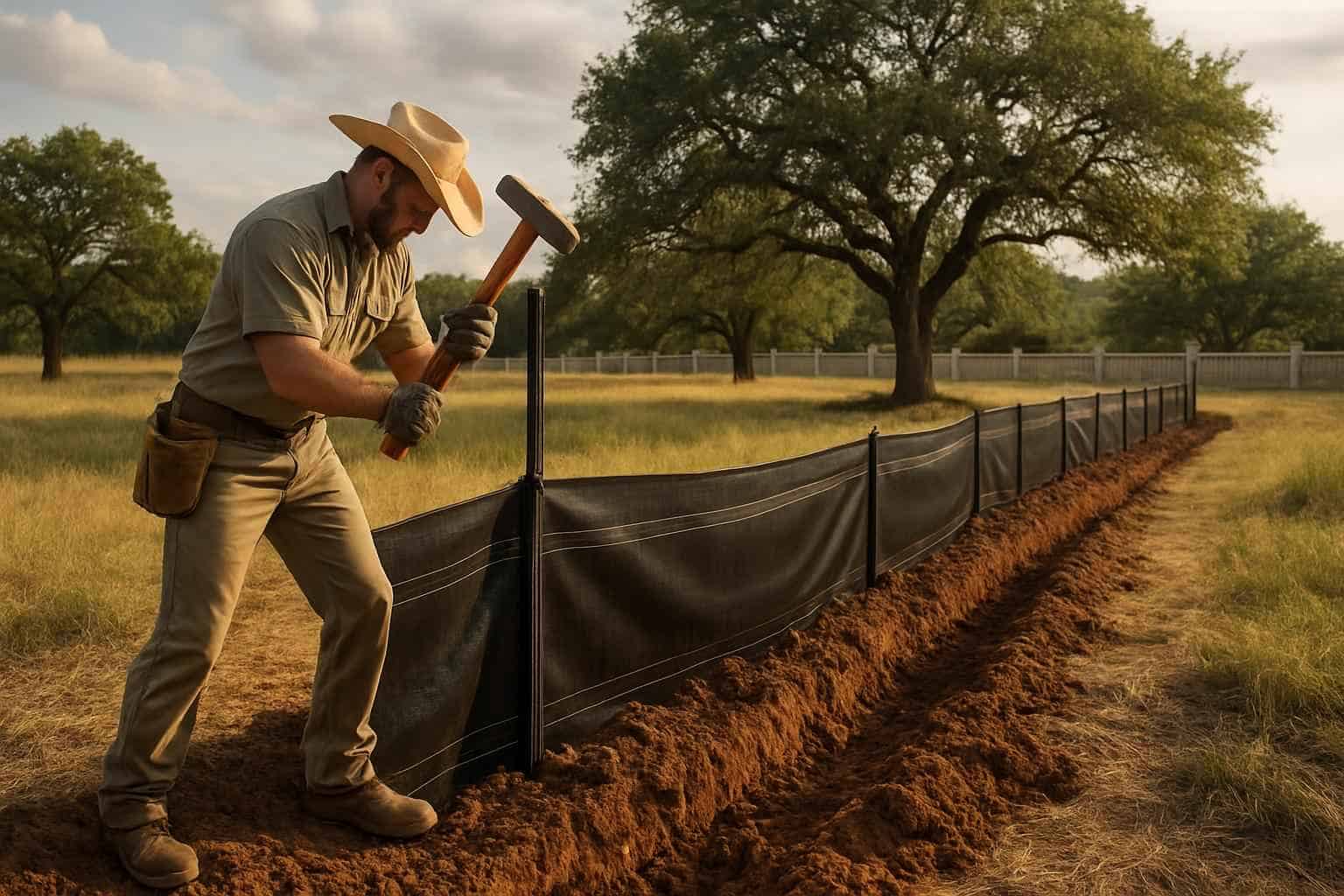 Silt Fence Installation in Comfort Texas