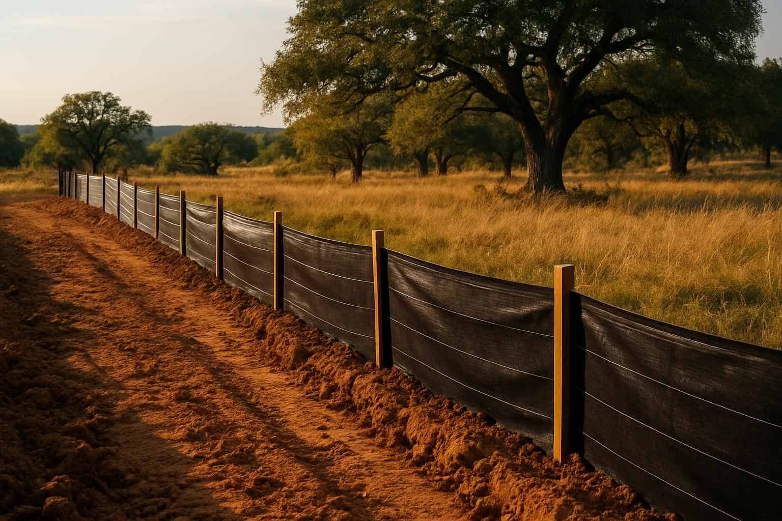 Silt Fence Installation in Doss Texas