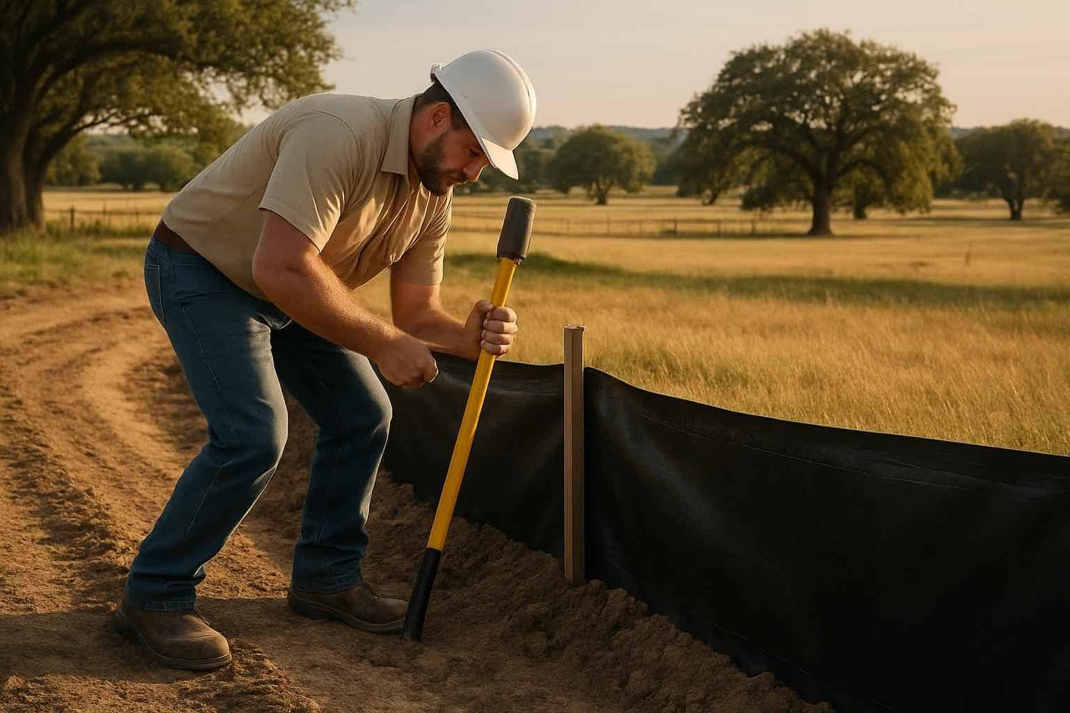 Silt Fence Installation in Waring Texas