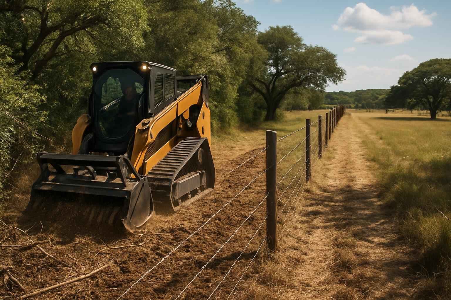 Underbrush Fence Clearing in Waring Texas