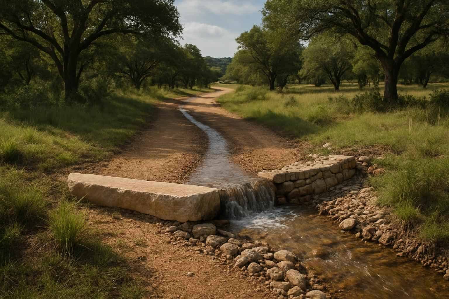 Water Bars and Check Dams in Kerrville Texas