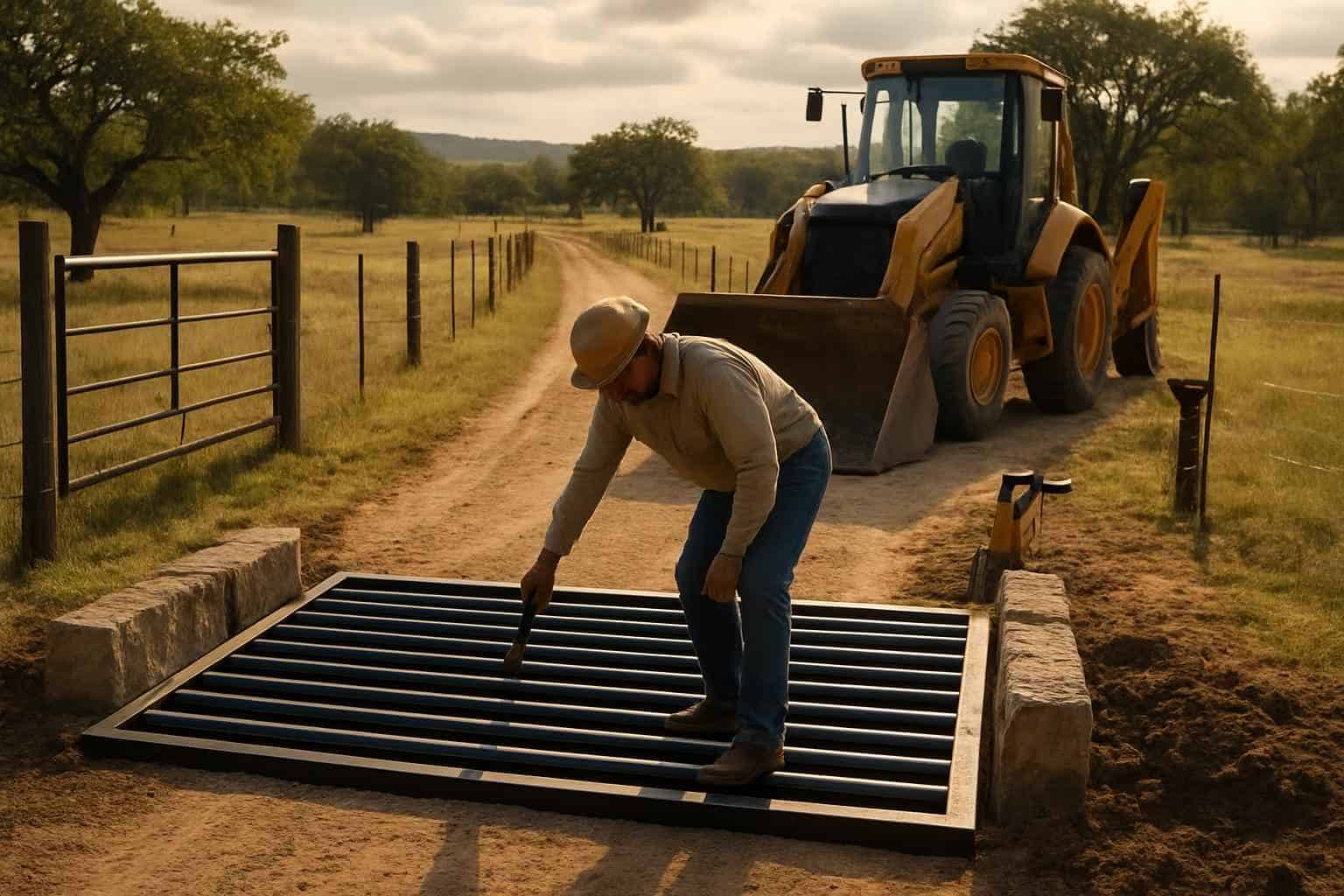 Cattle Guard Installation in Sisterdale Texas
