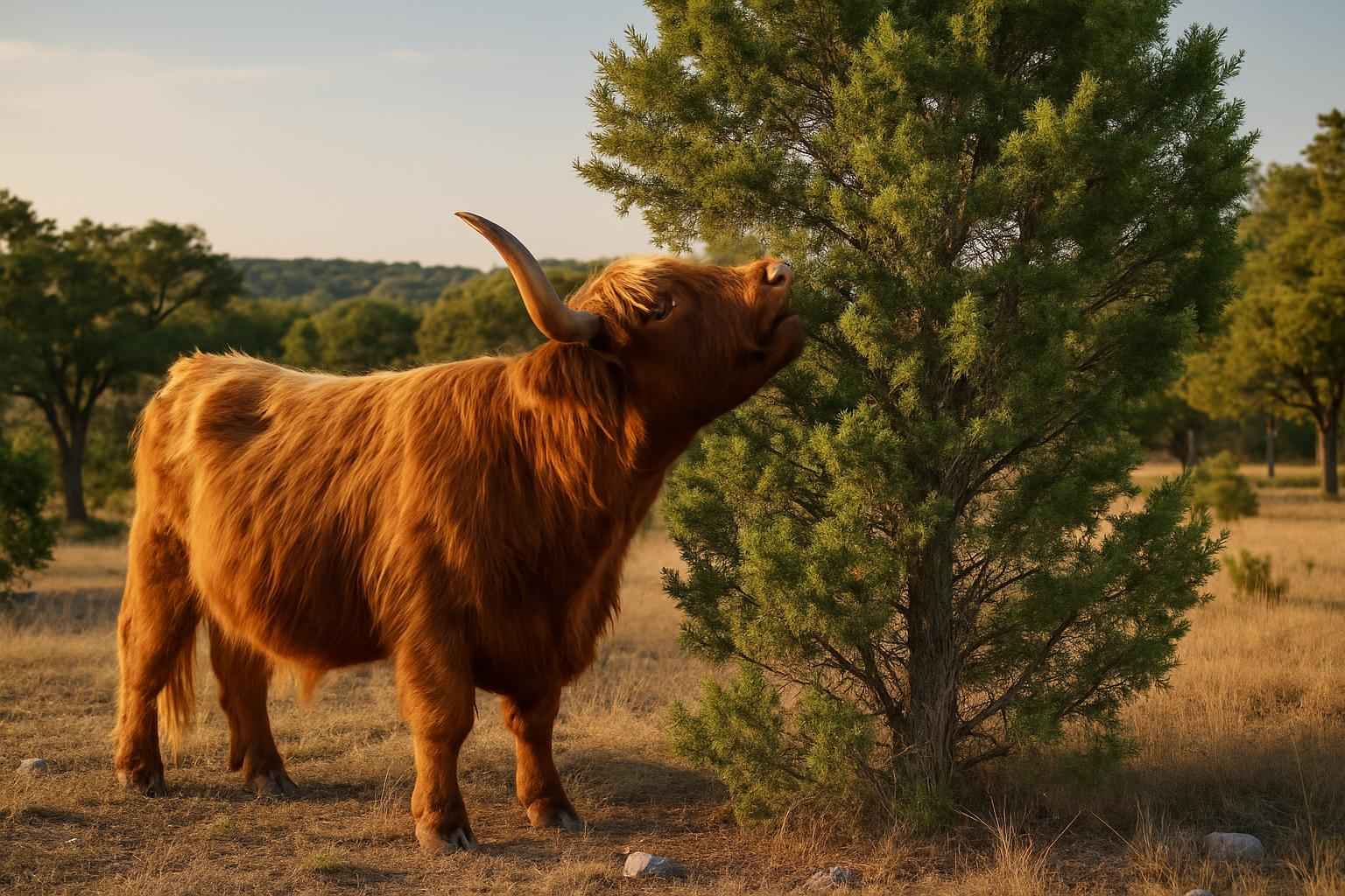Cedar Brush Eating in Blanco Texas