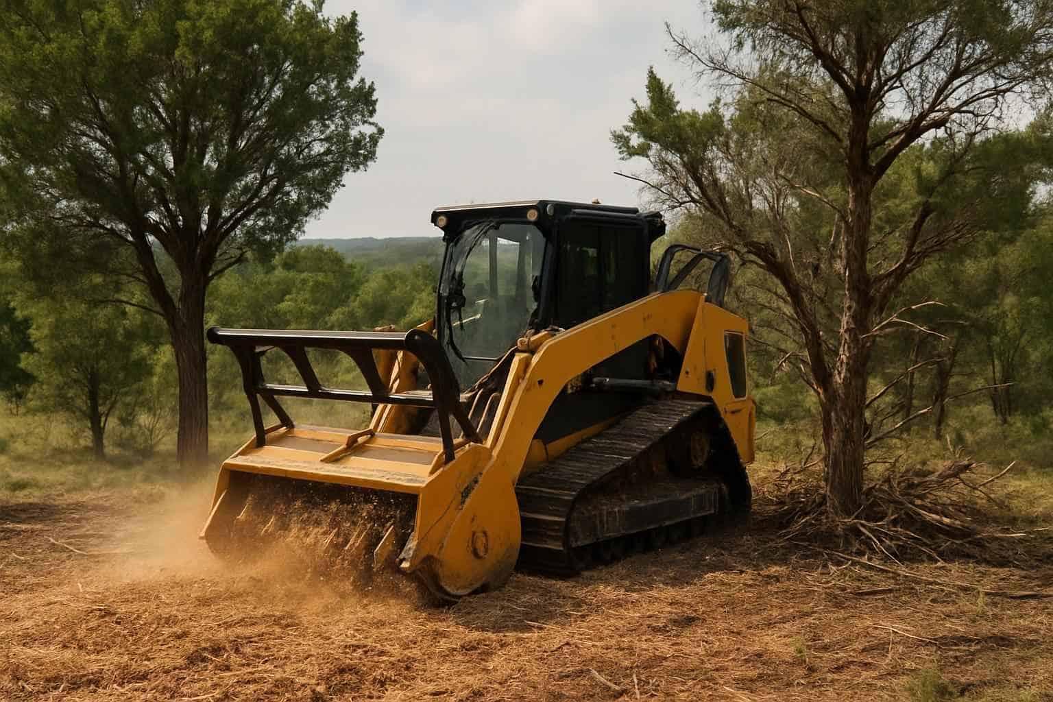 Cedar Brush Mulching in Ingram Texas