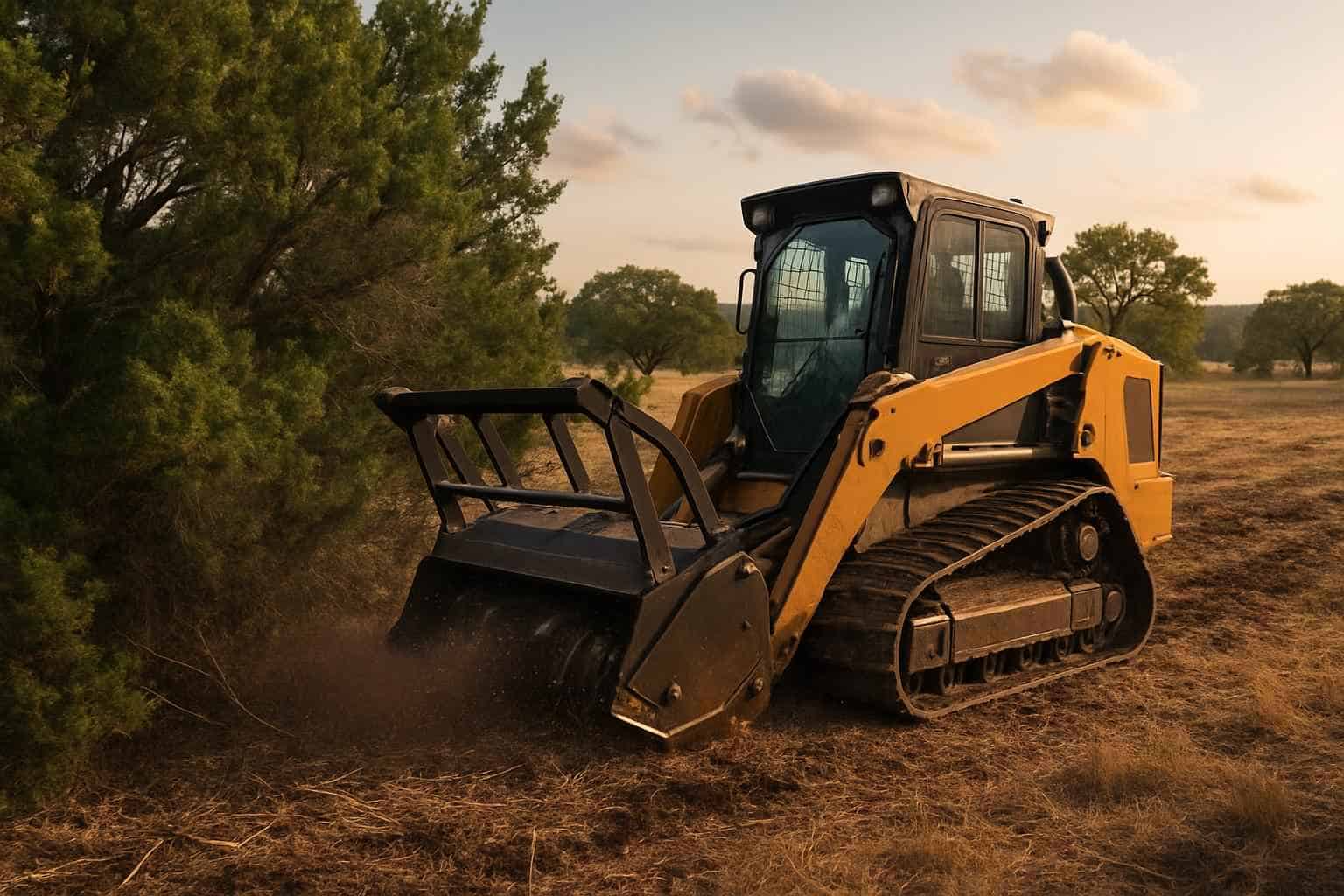 Cedar Clearing with Mulcher in Blanco Texas