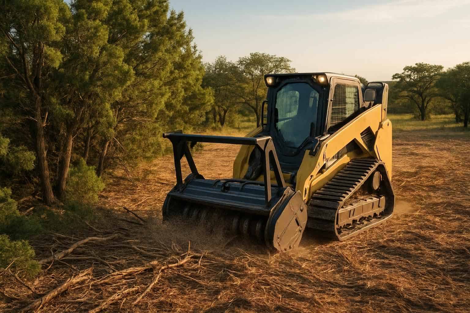Cedar Clearing With Mulcher in Center Point Texas