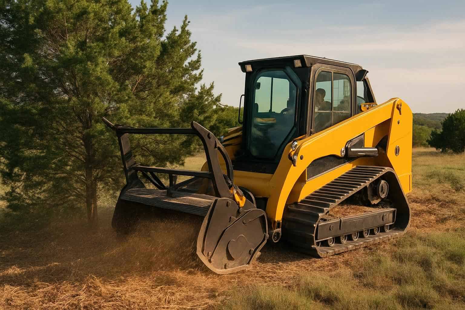 Cedar Eating Mulching in Center Point Texas