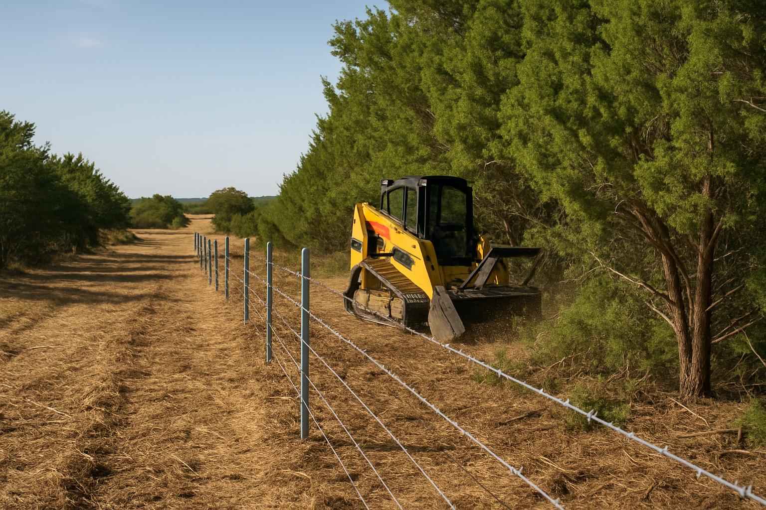 Cedar Fence Line Clearing in Johnson City Texas