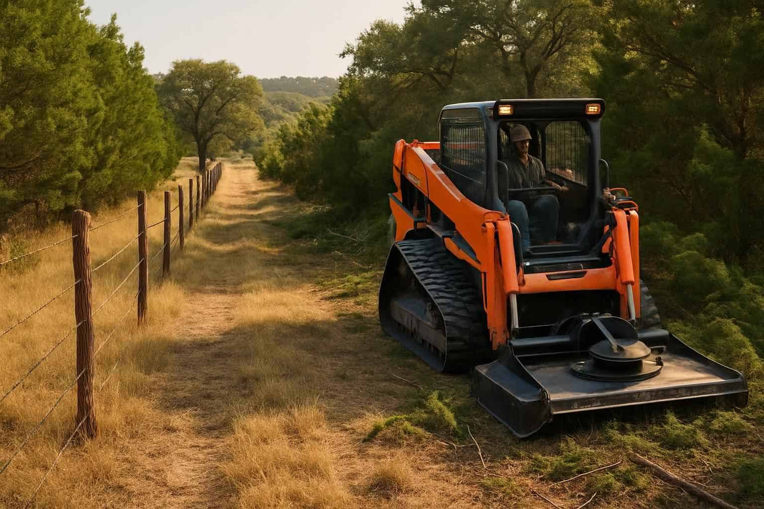 Cedar Fence Line Clearing in Sisterdale Texas