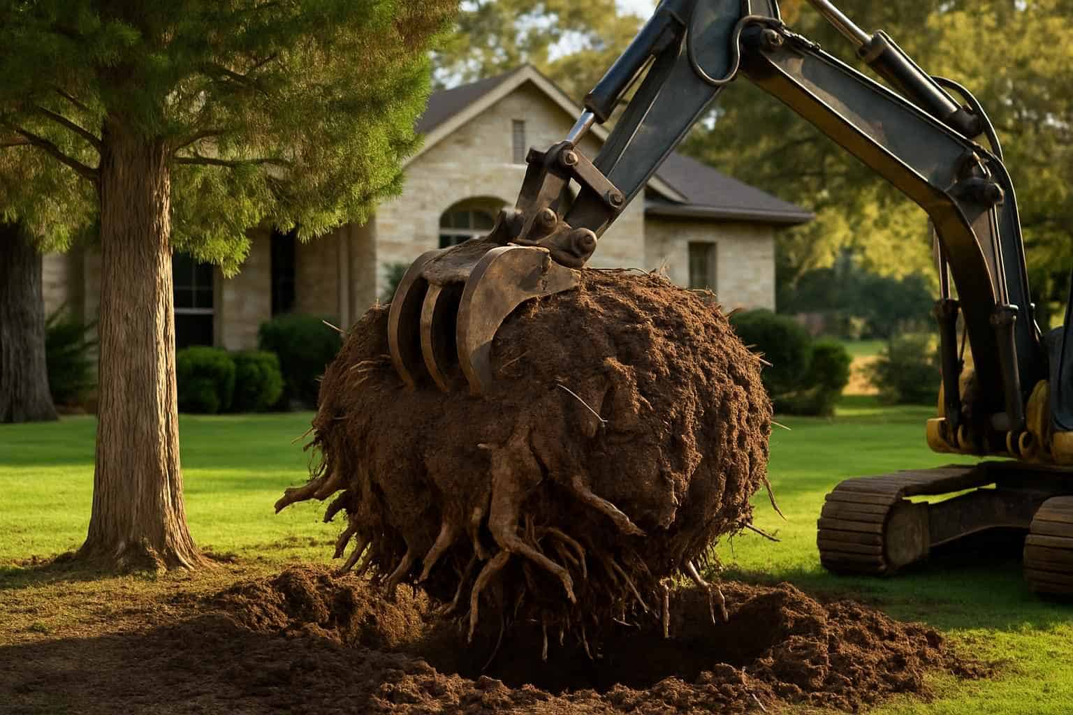 Cedar Root Ball Removal in Ingram Texas