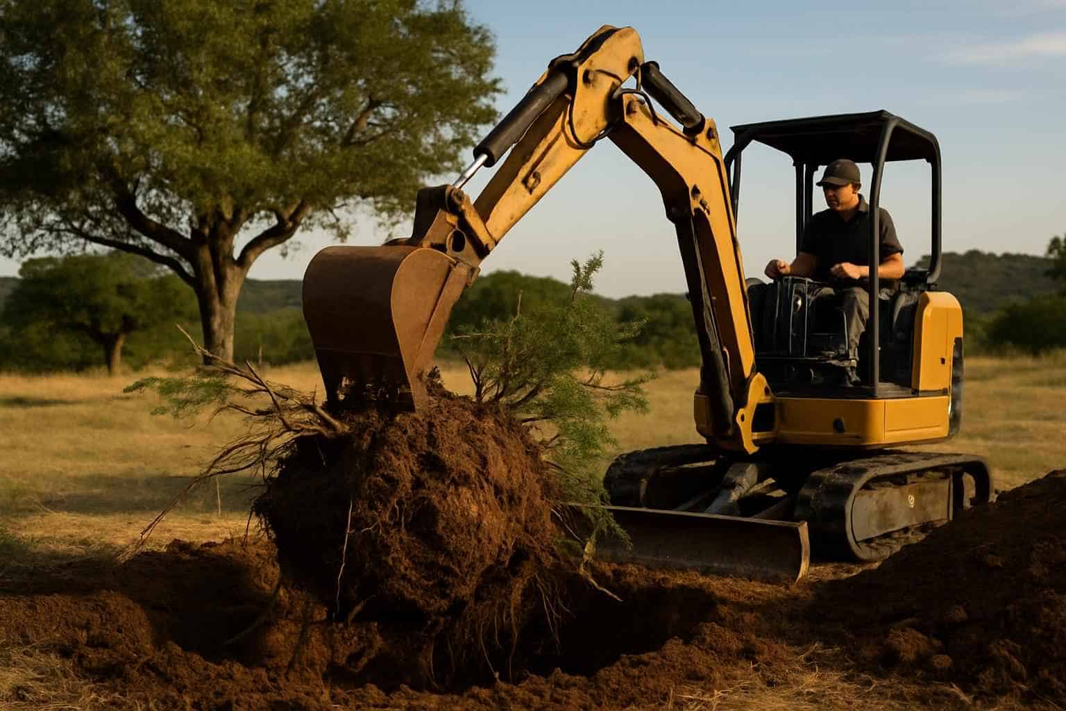Cedar Root Ball Removal in Johnson City Texas