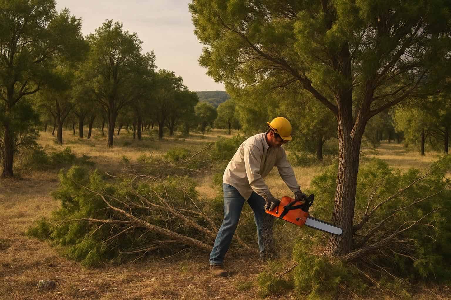 Cedar Thinning in Center Point Texas