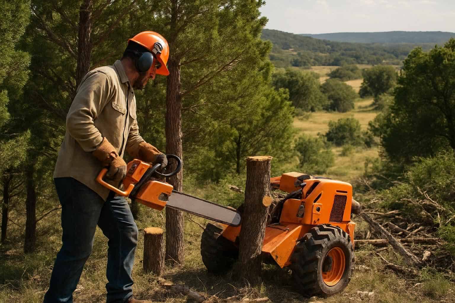 Cedar Thinning in Sisterdale Texas