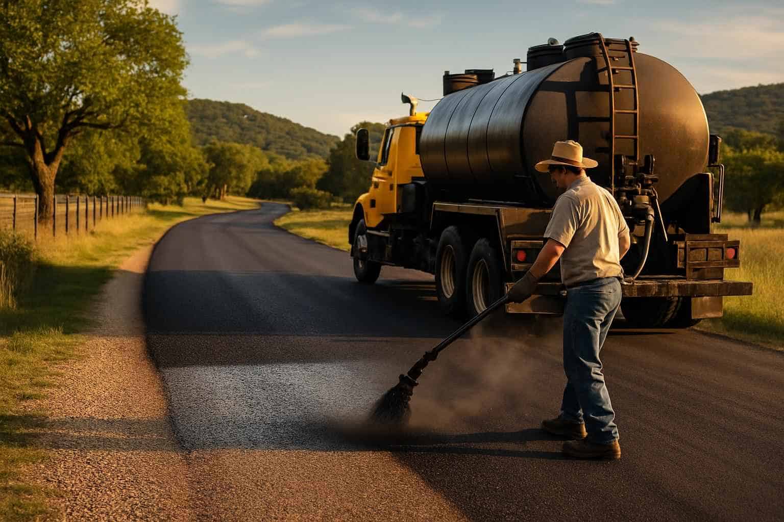 Chip Seal Maintenance in Center Point Texas