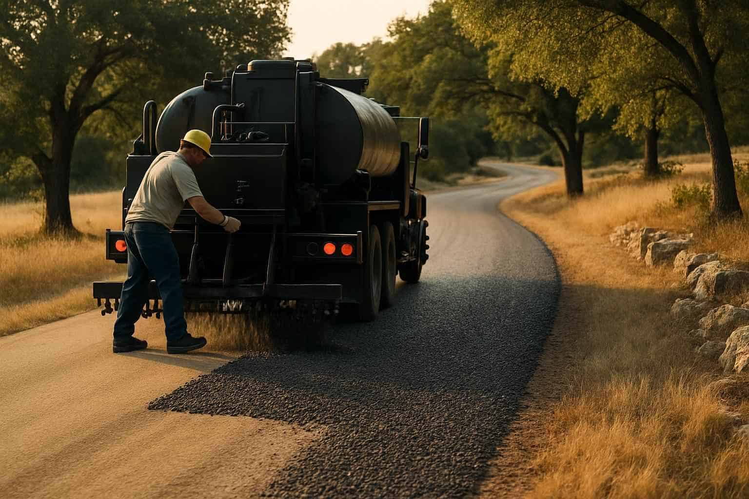 Chip Seal Maintenance in Kendalia Texas