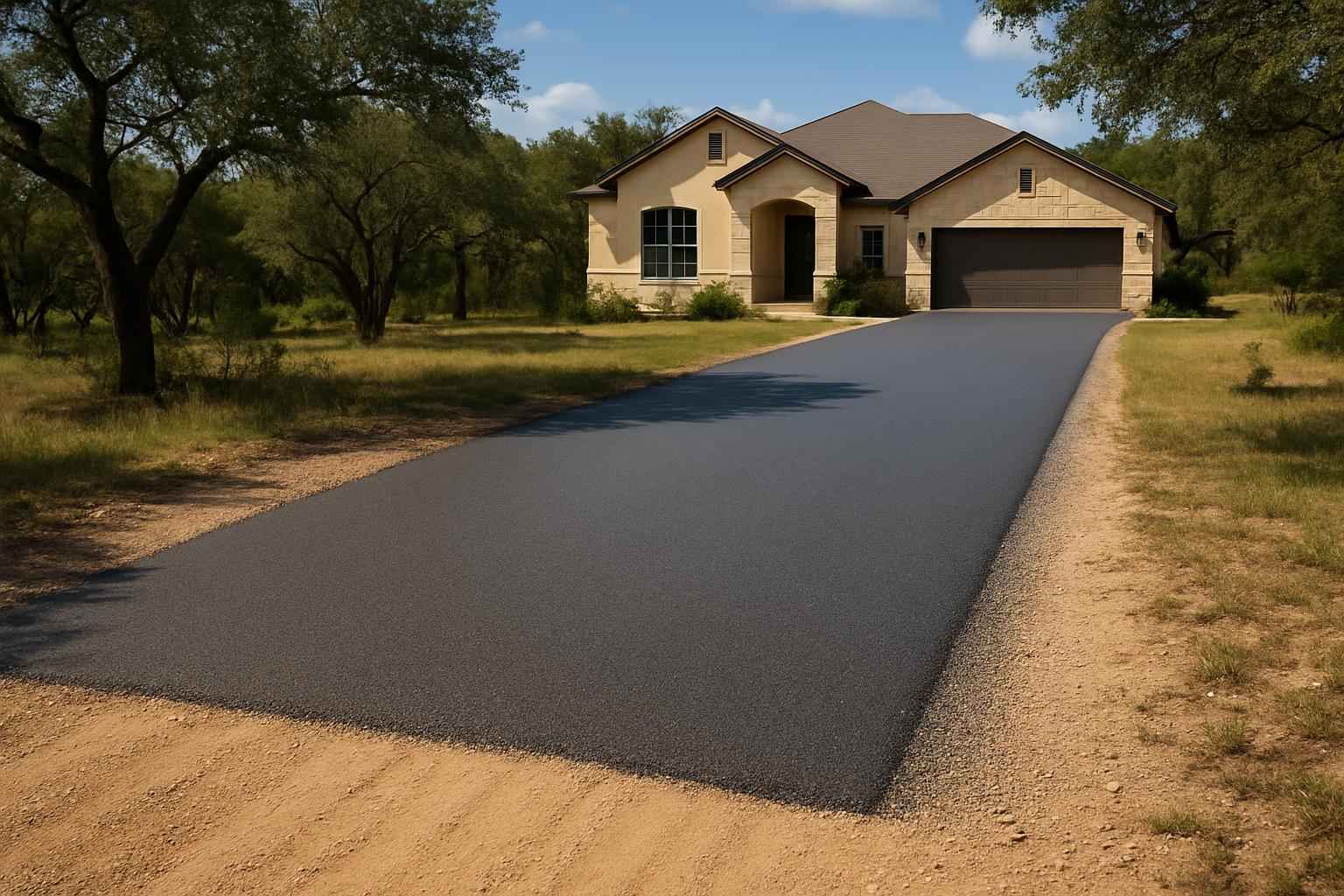 Chip Seal Over Road Base in Ingram Texas