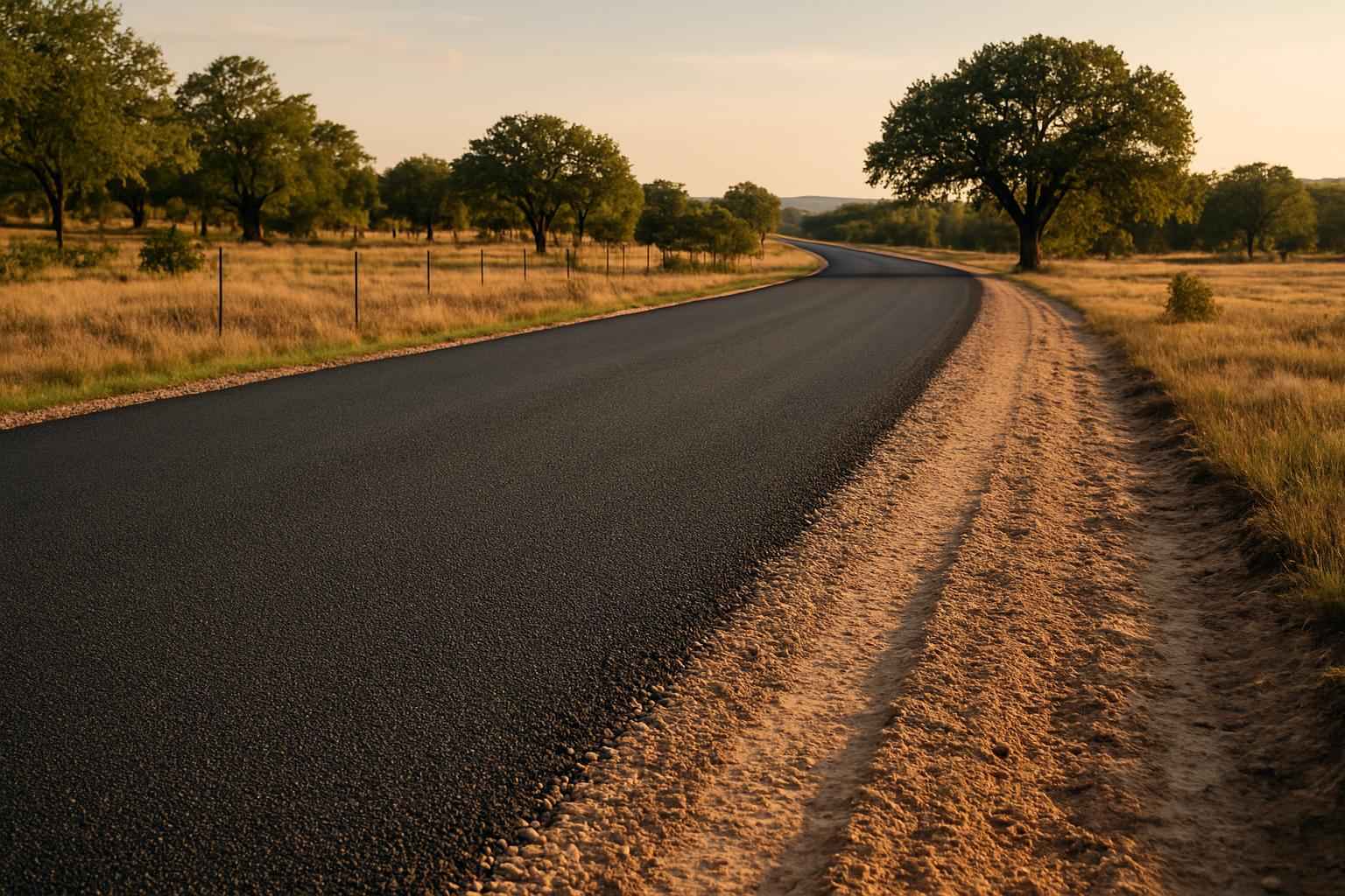 Chip Seal Over Road Base in Johnson City Texas
