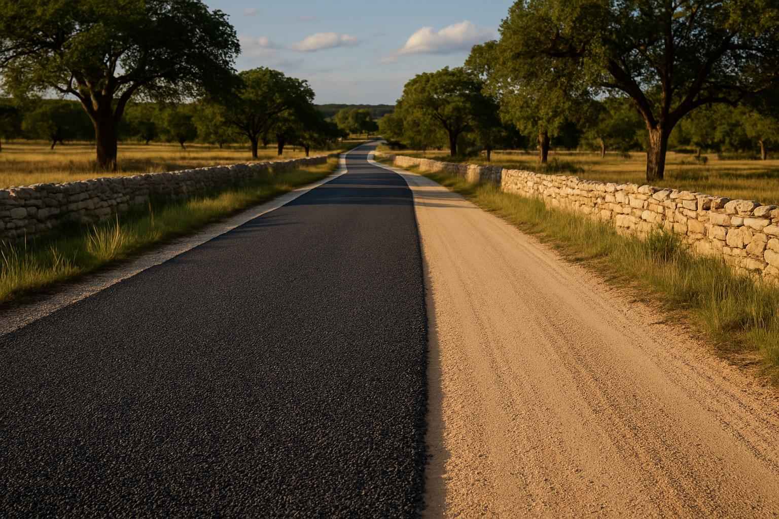 Chip Seal Over Road Base in Kendalia Texas