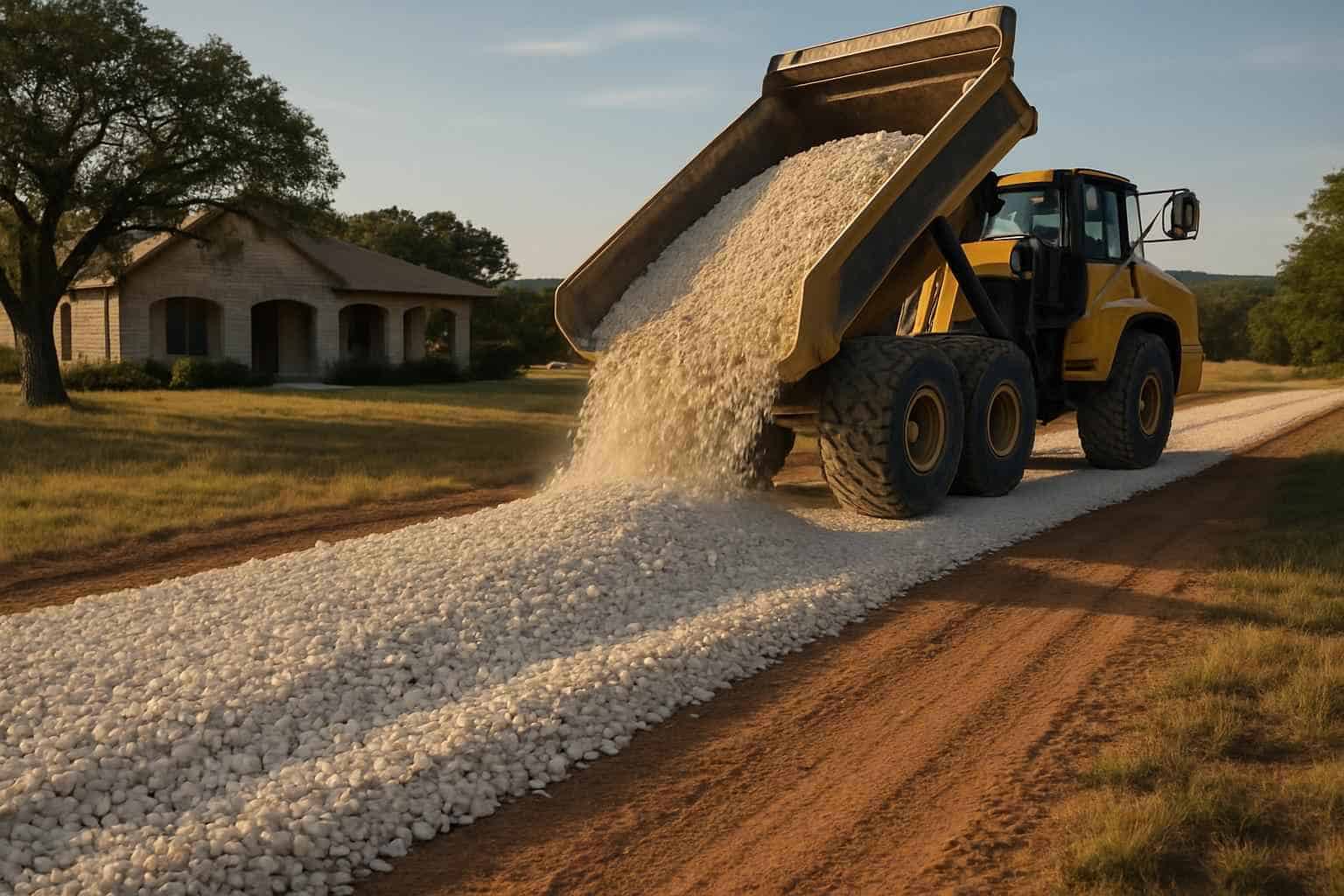 Crushed Rock Spreading in Blanco Texas