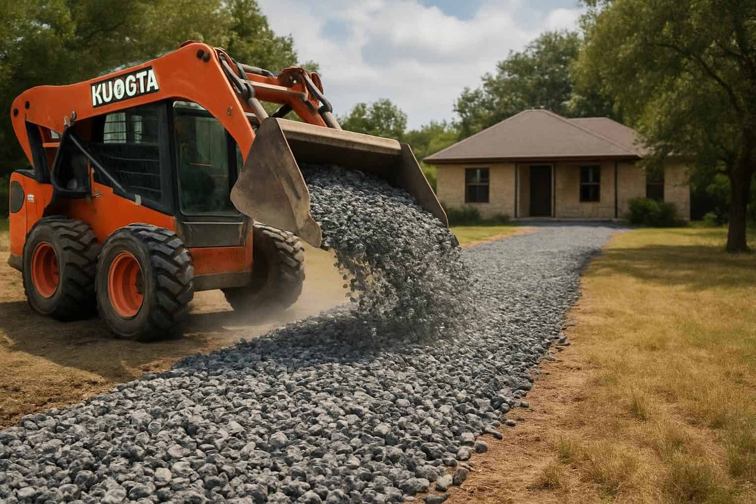Crushed Rock Spreading in Center Point Texas