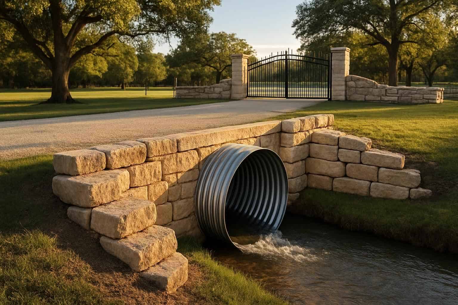 Culvert Install at Entrance in Center Point Texas