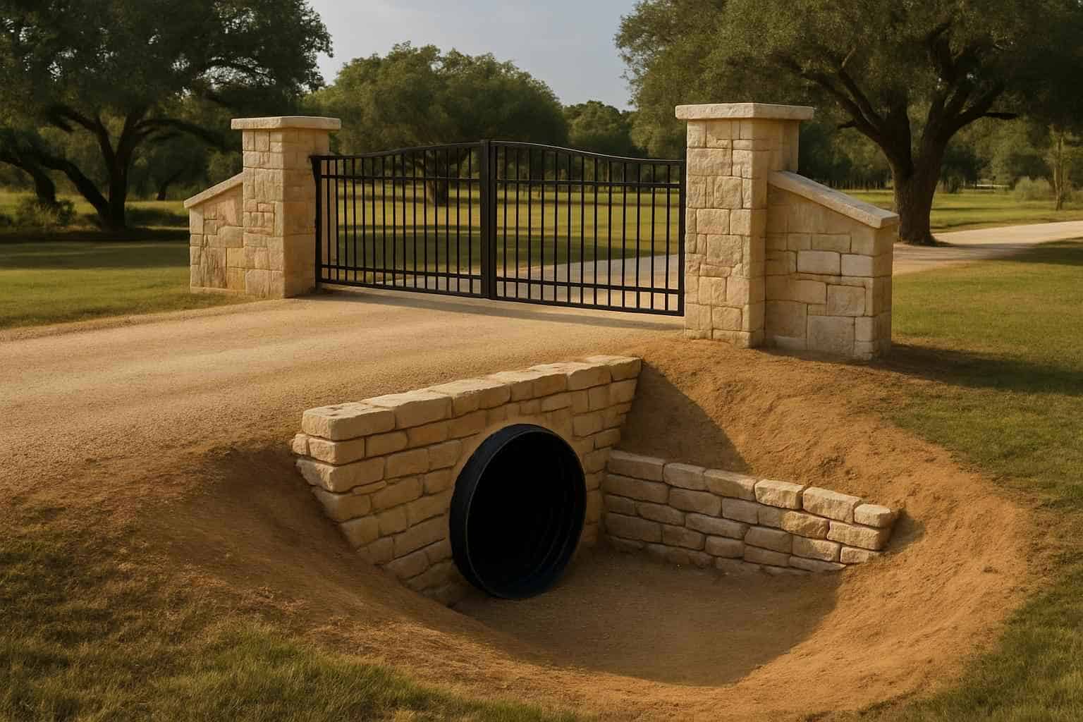 Culvert Install at Entrance in Sisterdale Texas