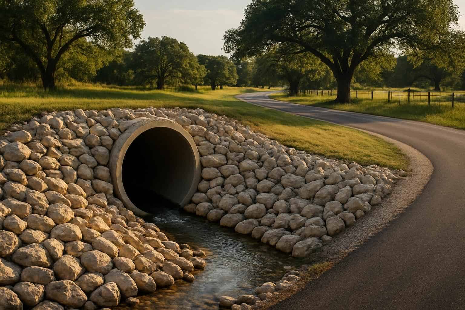 Culvert Riprap Protection in Blanco Texas