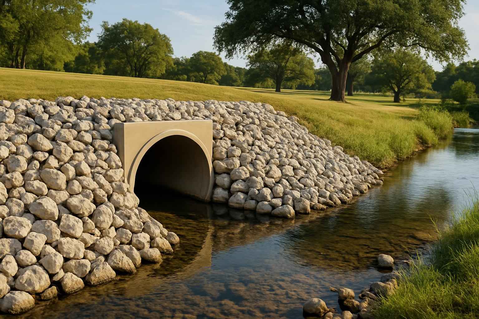 Culvert Riprap Protection in Ingram Texas