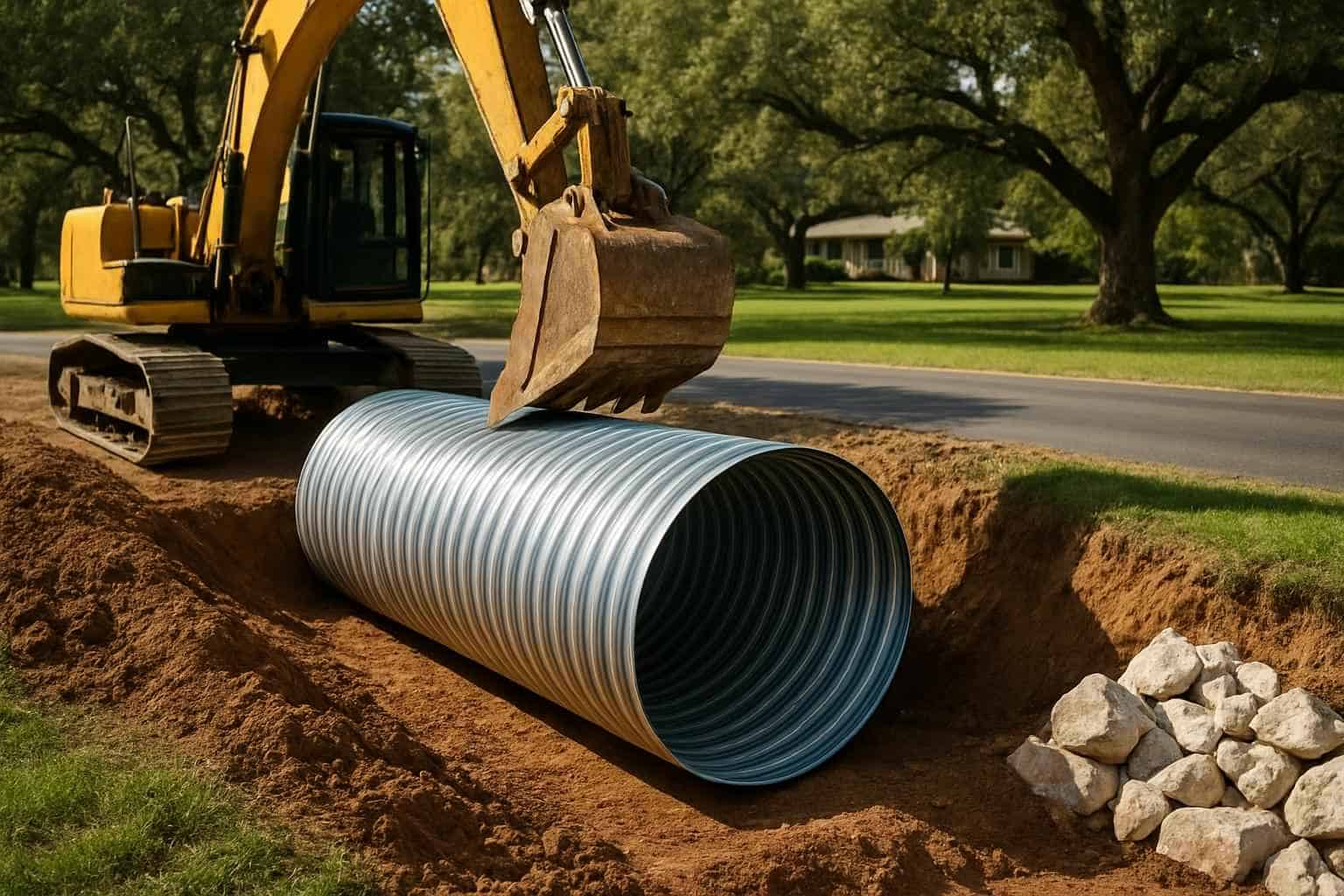Culvert Sizing and Install in Center Point Texas