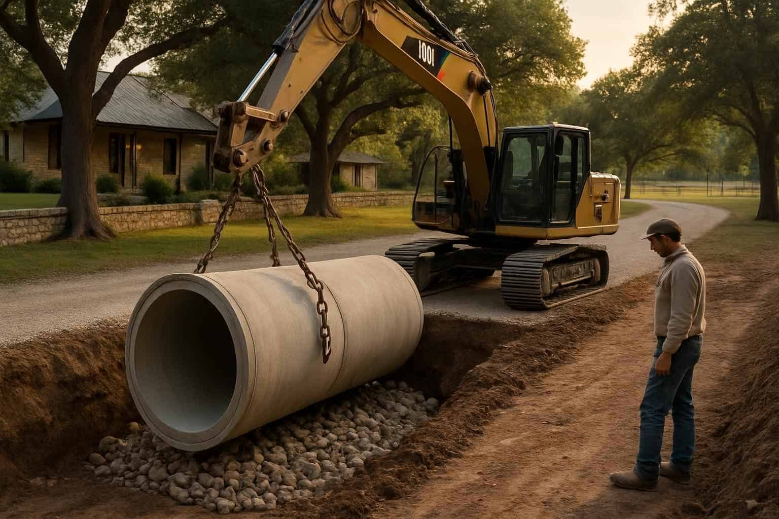 Culvert Sizing and Install in Sisterdale Texas