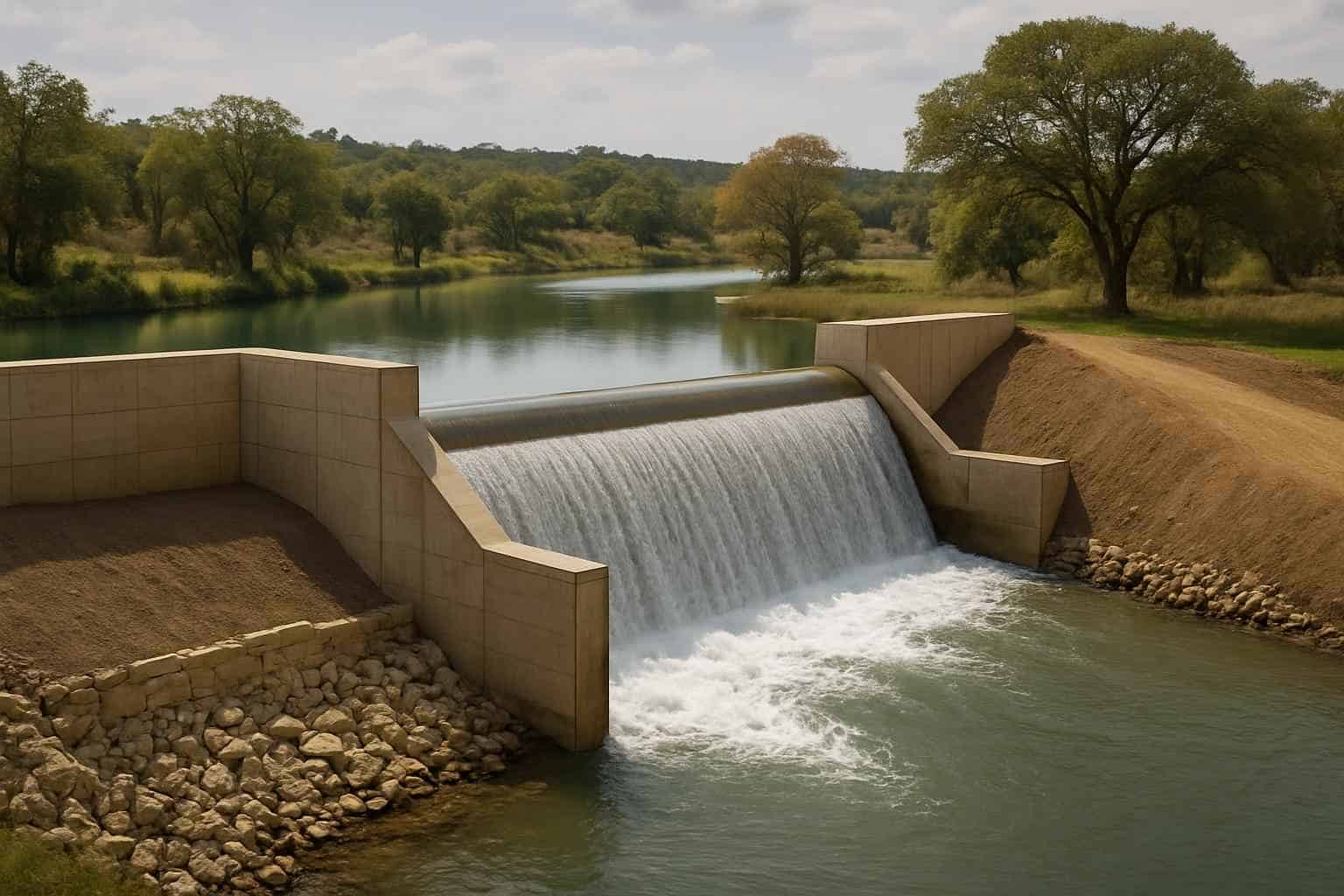 Dam and Spillway Build in Center Point Texas
