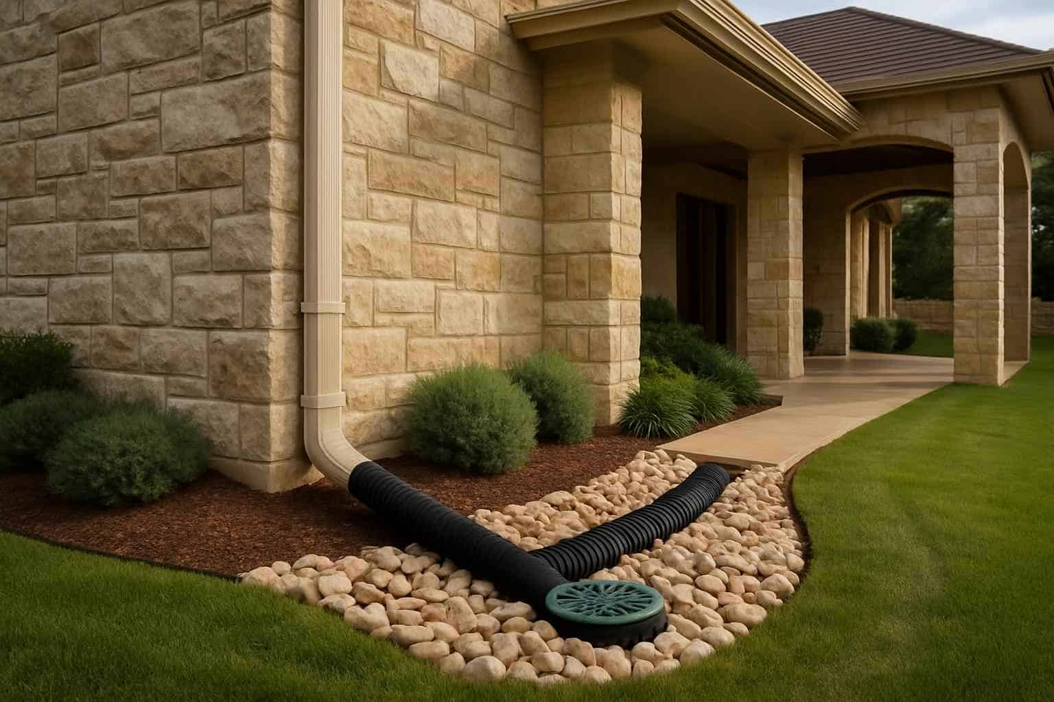 Downspout Drainage Tie Ins in Blanco Texas
