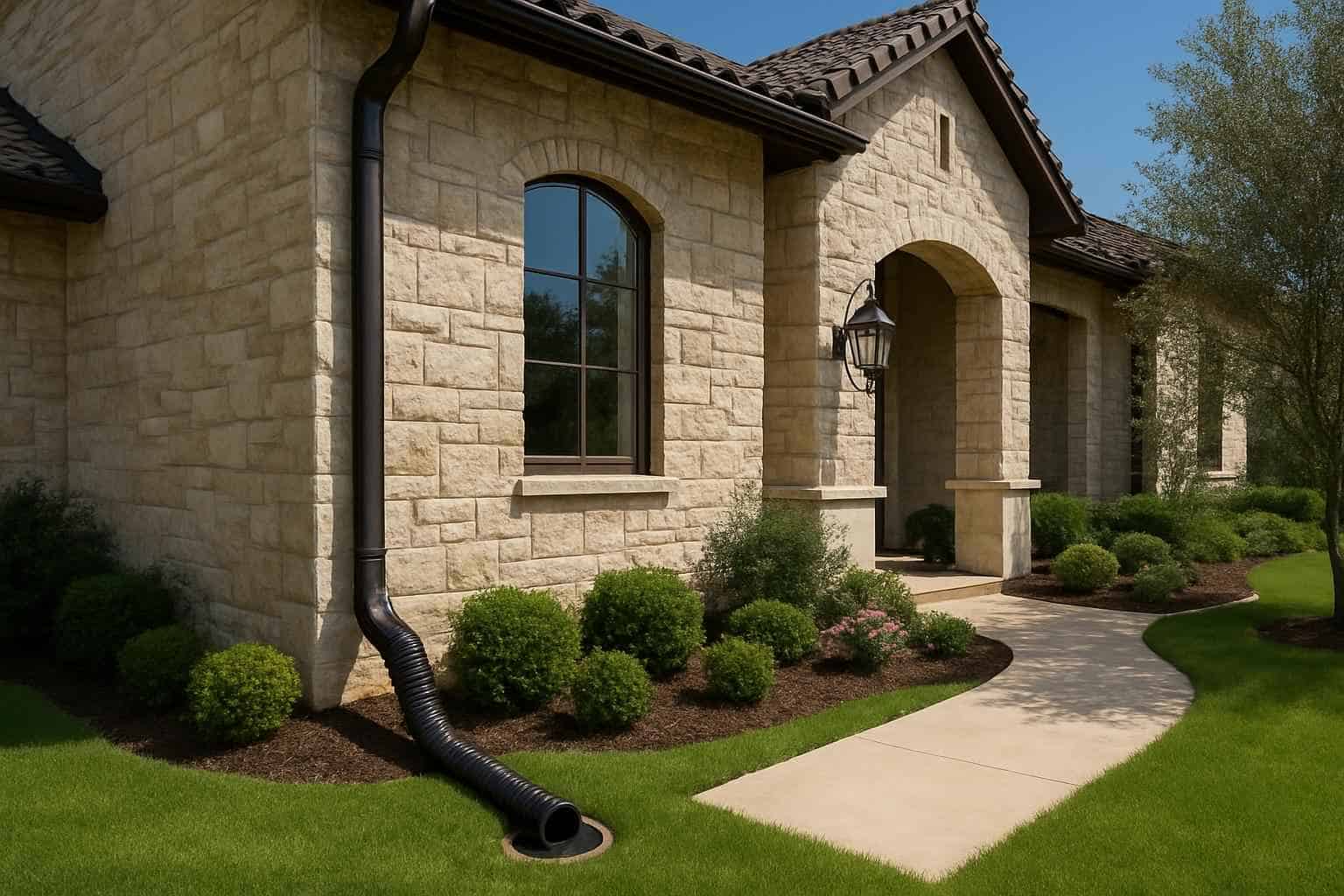 Downspout Drainage Tie Ins in Center Point Texas