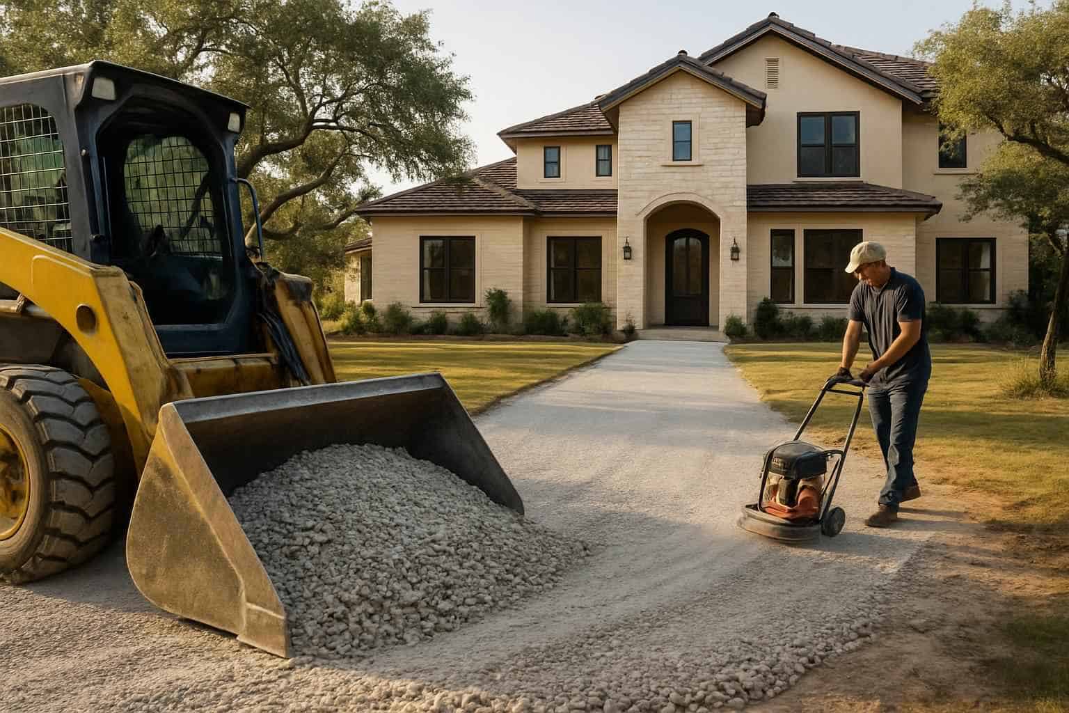 Driveway Base Prep in Blanco Texas