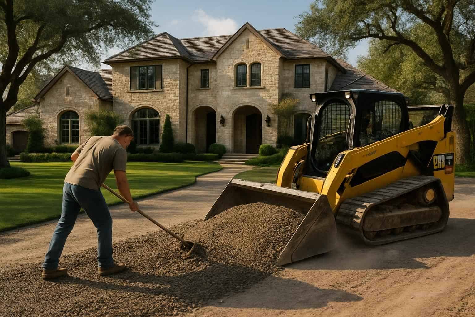 Driveway Base Prep in Hunt Texas